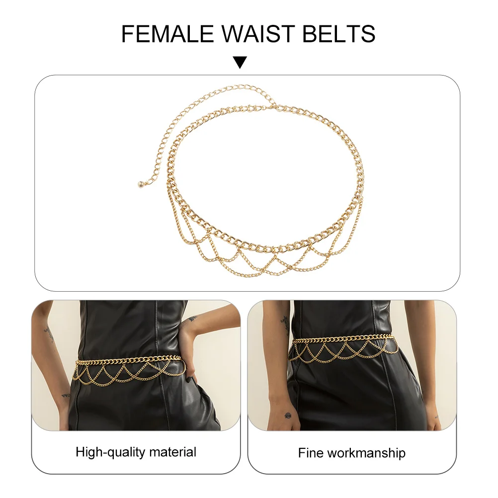 Corpo femminile in metallo a forma di U per donna Catena decorativa in vita per pantaloni Jeans Pantaloni Design con nappe Corpo in vita alla moda