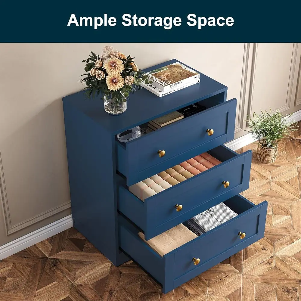 Blue Wooden Accent Nightstand 3