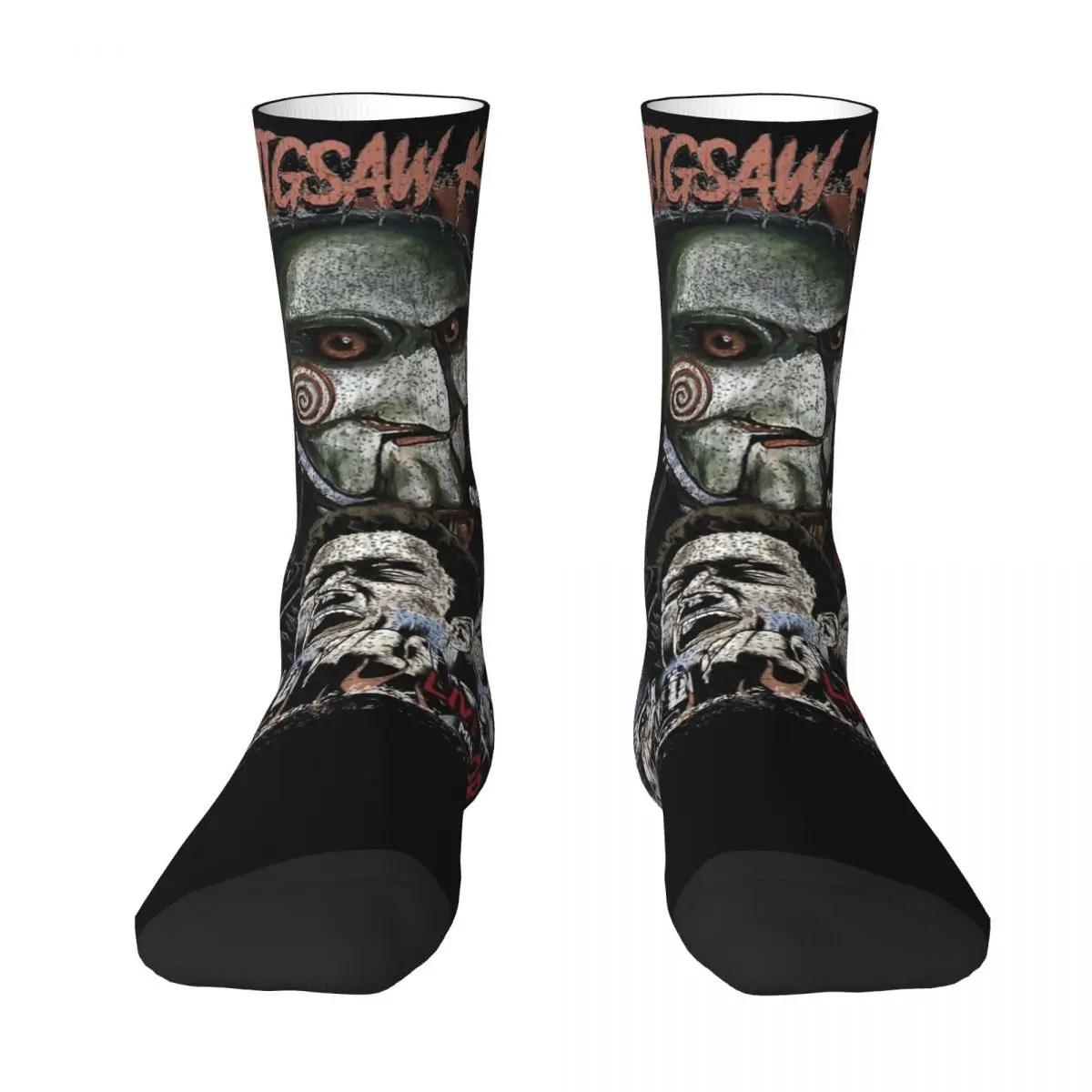 Men\'s Socks Scary Saw Horror Movie Stockings Autumn Funny Medium Soft Socks Design Running Sports Non-Slip Socks