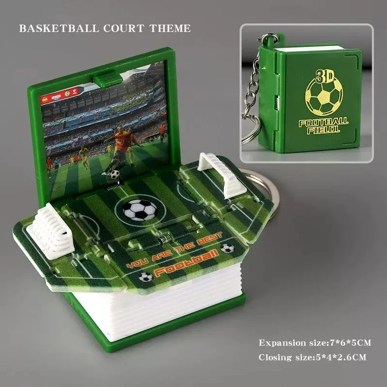 1 pz 3D pieghevole Pop-Up libri campo da calcio giocare partita di calcio giochi libro portachiavi novità giocattoli per bambini novità giocattolo caldo divertente