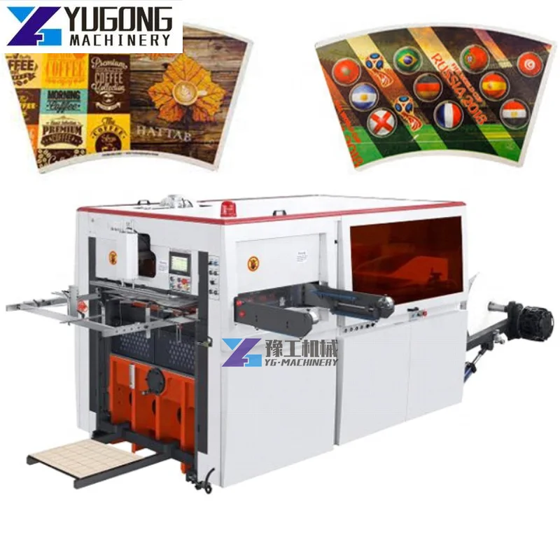 Roll Paper Rotary Auto Paper Cup Fan Paper Box Die Cutting Machine Paper Cup Die Cutting Machine Printing Machine for Paper Cups