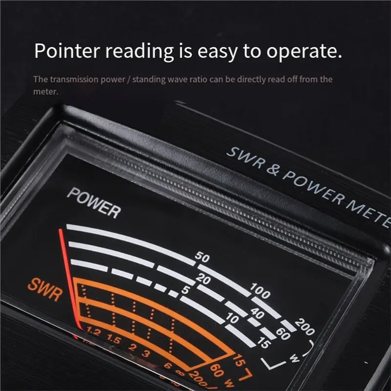 SQPP-RS-40 Power SWR Meter Standing Wave Meter 140/430Mhz 200W UV-Band Dual-Segment Power SWR Meter For Walkie Talkies