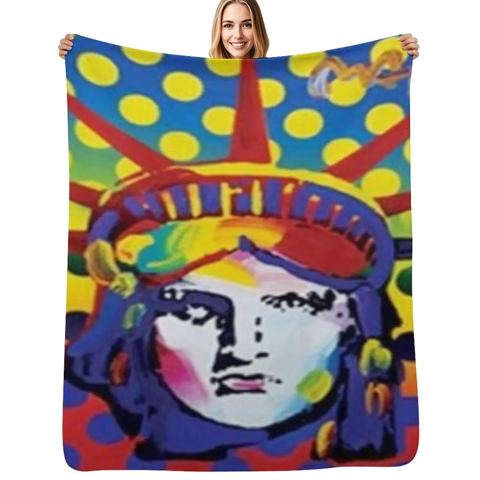 

Peter Max Lady Liberty Throw Blanket Warm Baby christmas decoration Blanket