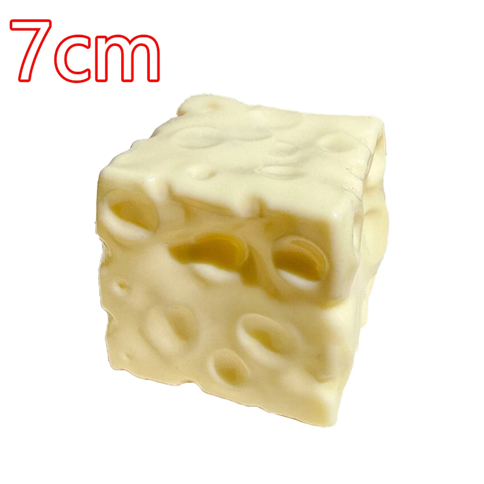 5/6/7CM Jumbo Käsewürfel Stressball Formbarer Quetsch-Dekor Nicht-Springend oder Springend ASMR Sensorisches Anti-Stress-Relief Squishy Spielzeug