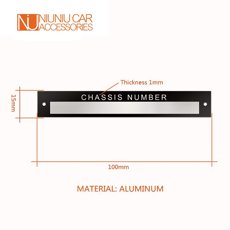 Aluminium Chassic Vin Serial Number Plate Vehicle Date  ID Tag With 4mm Steel Die Metal Number & Letter Stamp Punch Set