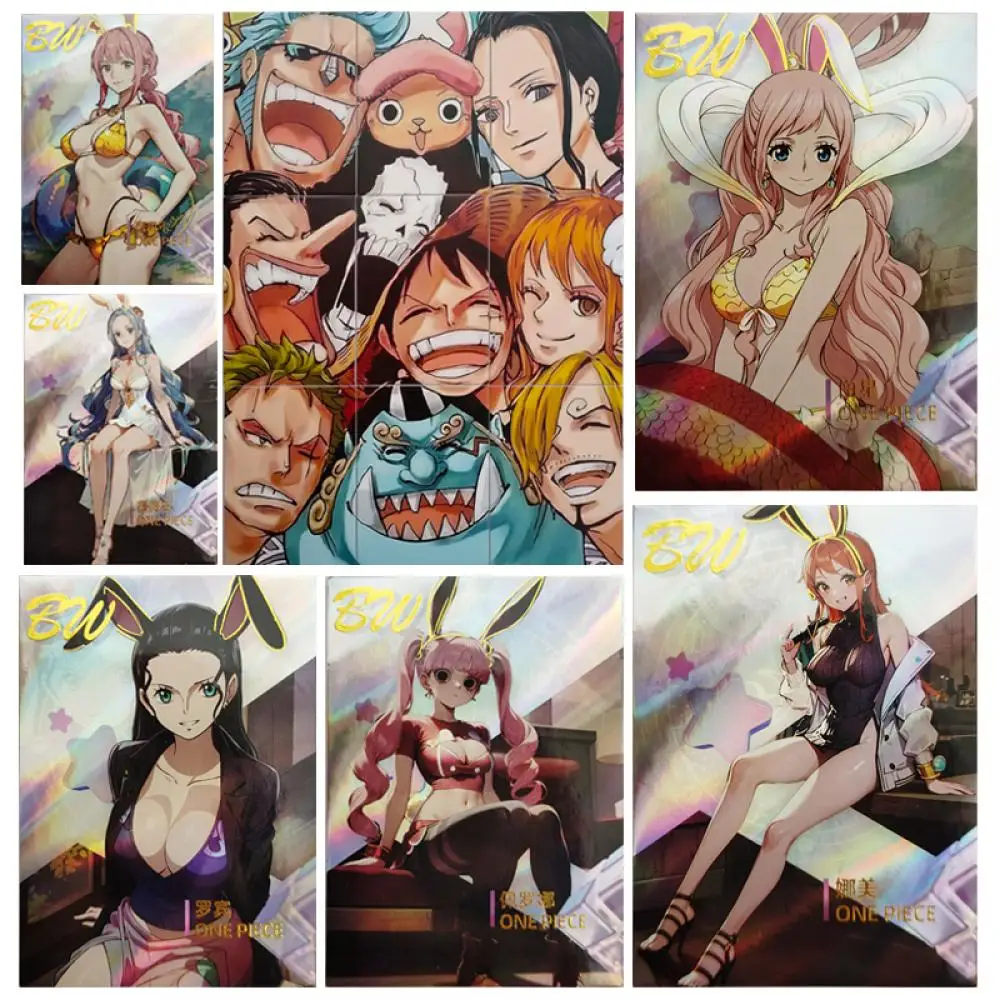 

Anime ONE PIECE Nefeltari D Vivi Shirahoshi Nico Robin Nami Roronoa Zoro Perona collection card Children's toys Board game card