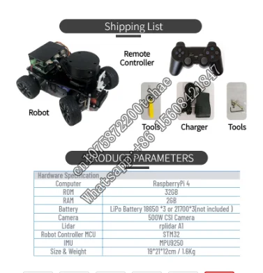 NanoCar ROS Robot Auto Drive Ackerman Steering SLAM Mapping Navigation Path Plan Monocular  OpenCV STM32 Smart Develop Kit