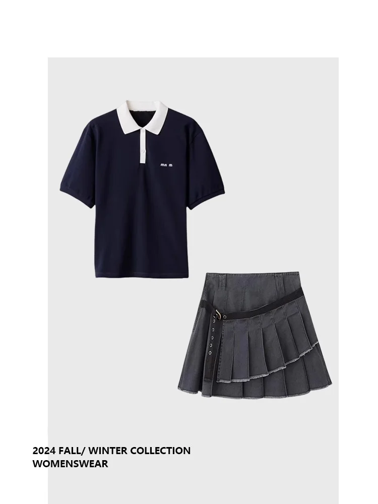 

Forever 2-цветный вязаный топ Blo ort Sve с асимметричной юбкой, женский летний новый комплект из двух предметов, женский комплект больших размеров