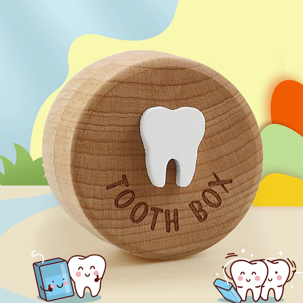 Caixa de dentes de bebê para crianças, suporte de cabelo fetal, coletor de armazenamento de madeira, organizador de lembrança, recipiente memorial de longo prazo