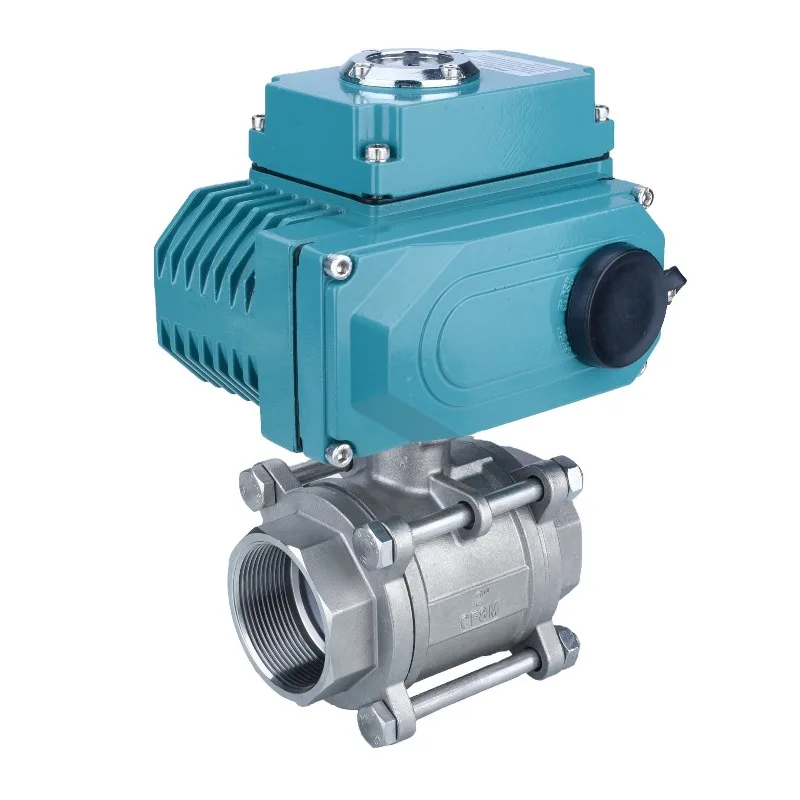ISO521 Quater Turned 3 Piece Stainless Steel Electric Waterproof Electric Actuator Ball Valve Water Vapor