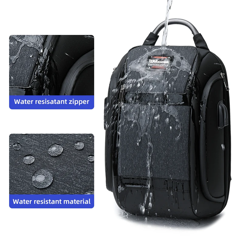 Imagem -02 - Wiersoon-bolsas de Peito Ajustáveis para Homens e Mulheres Anti-roubo Impermeável Mochila de Negócios Carregamento Usb Viagem Bolsa de Ombro Casual