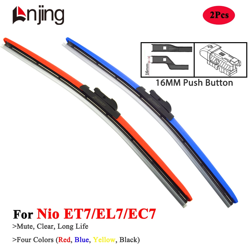 LNJING Colorful Hybrid Wiper Blades For Nio ET7 ES7 EL7 EC7 2021 2022 2023 2024 2025 Car Accessories Red Blue Windshield Wipers