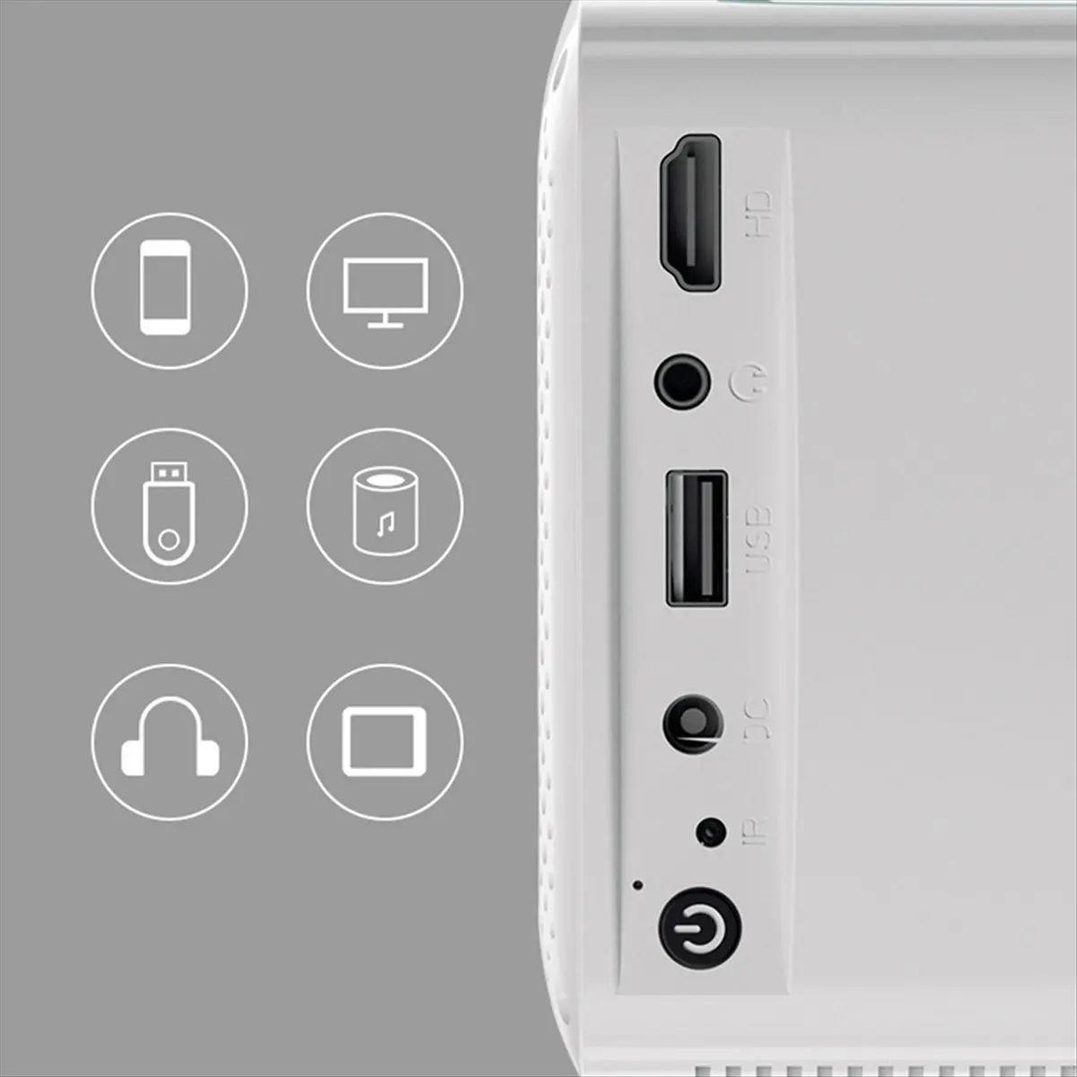 Pleased- Q2 Mini Projector for Kids 800x480 Resolution, Portable Home Theater Beamer Ideal Christmas and Birthday Gift US Plug