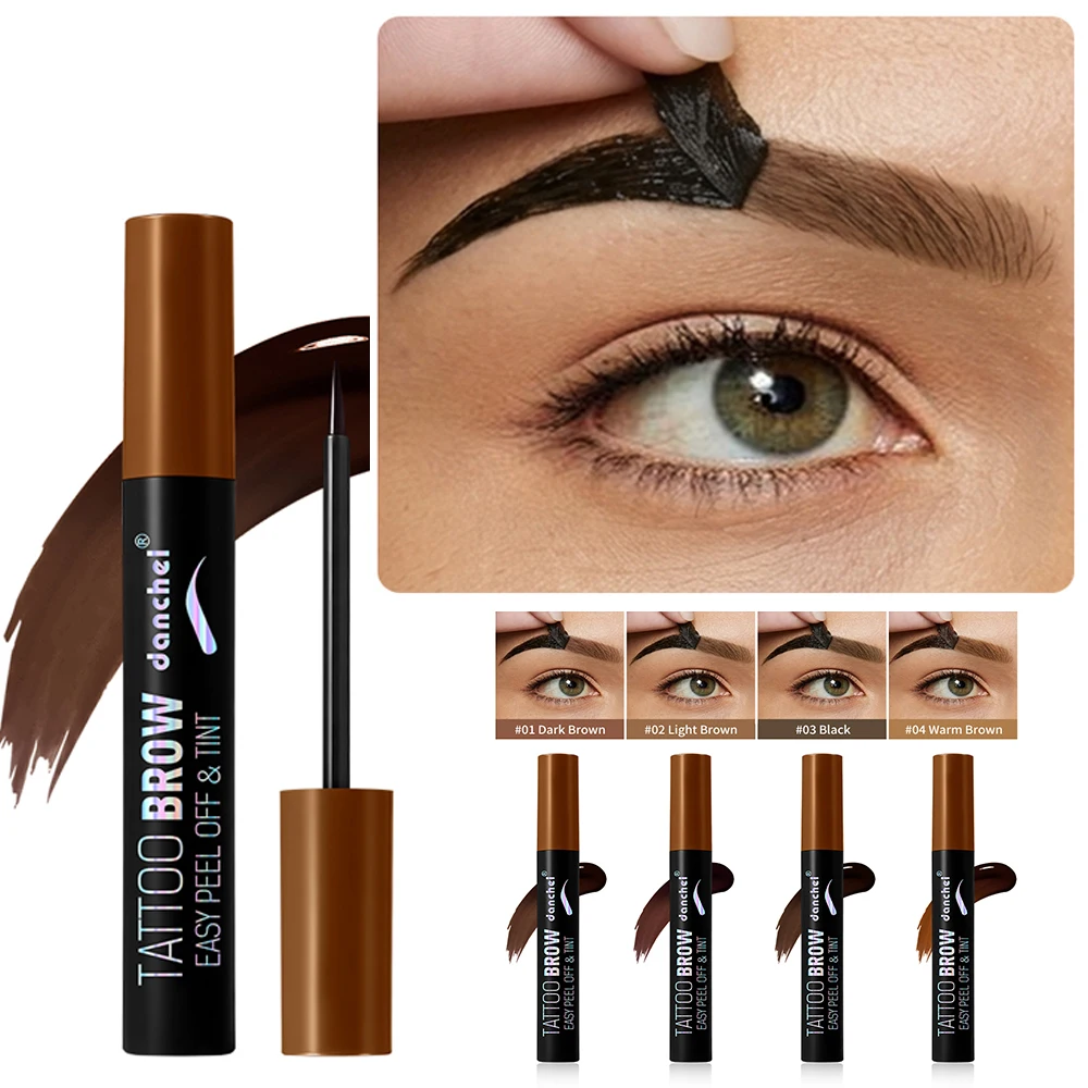 Tinte de cejas en gel peel-off, 1 unidad, semipermanente, a prueba de agua, tatuaje de cejas, a prueba de transferencia, de larga duración, para cejas más definidas y voluminosas