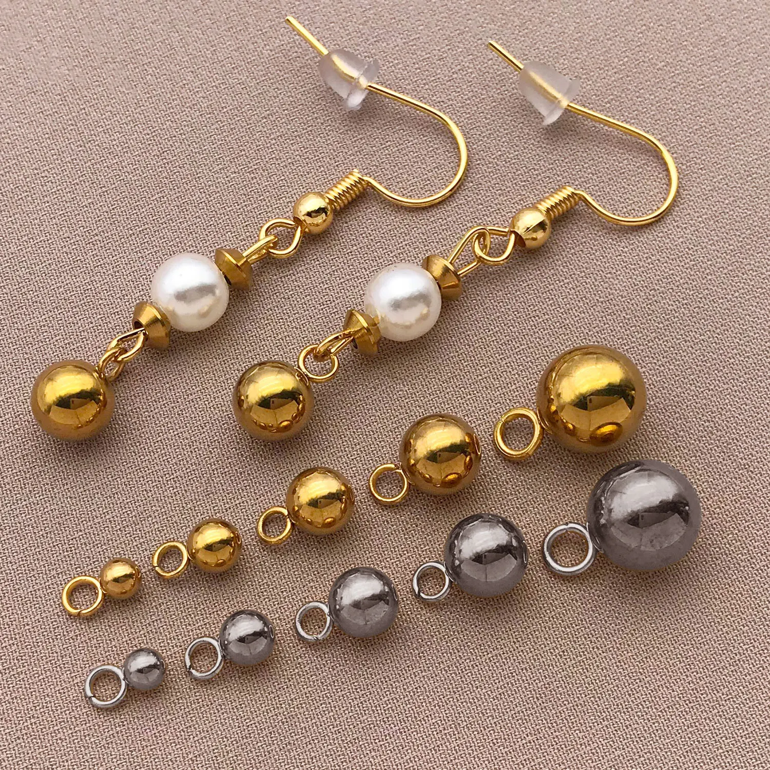 

20pcs Stainless Steel Solid Ball Shaped Charms Beads for DIY Necklaces Earrings Jewelry Making Findings Accessories