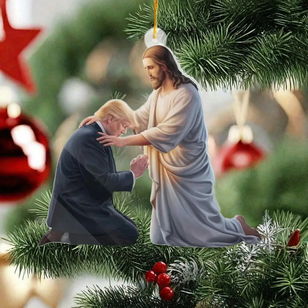 Us Election Decoration Conservative Supporters Christmas Gifts Decorations For Jesus Christ And US Election Christmas Ornament