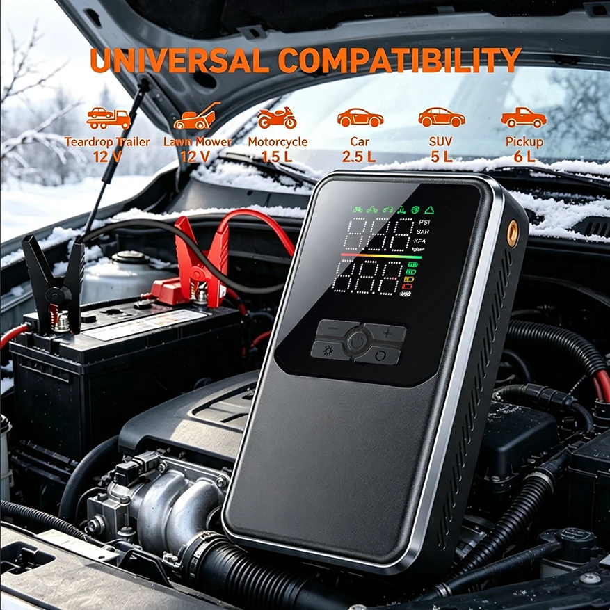 Wireless Peak Car Jump Starter, Portable Emergency Booster & Car Power Supply, All-in-One Backup Power for Vehicle SUV Truck