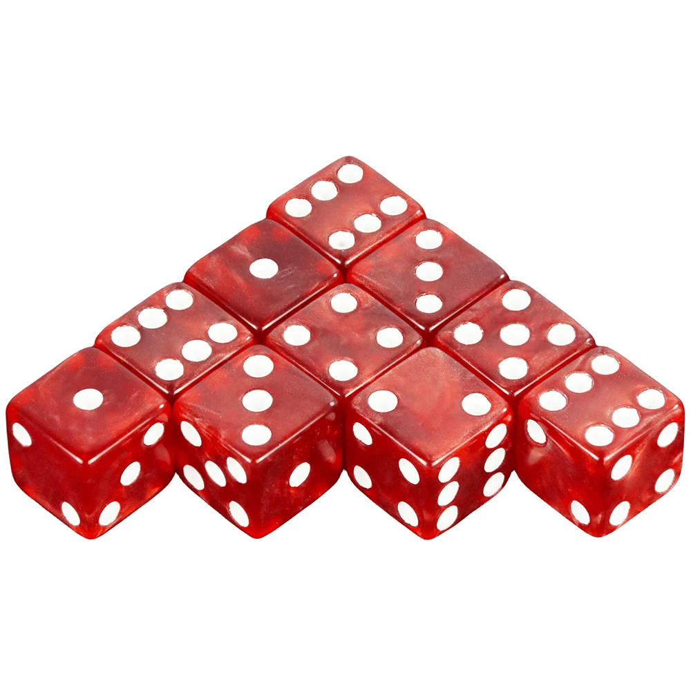 Dadi effetto marmo 10 pz/set 12MM D6 Cube Standard Dots gioco di dadi per Poker Mahjong Casino Bar Party Game bere dadi