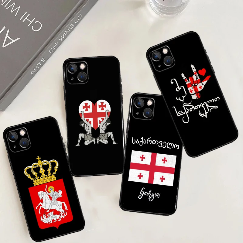 Etui z flagą Gruzji na iPhone 15 16 11 12 13 14 Pro Max 7 8 Plus XR X XS Max 12 13 Mini Back Cover