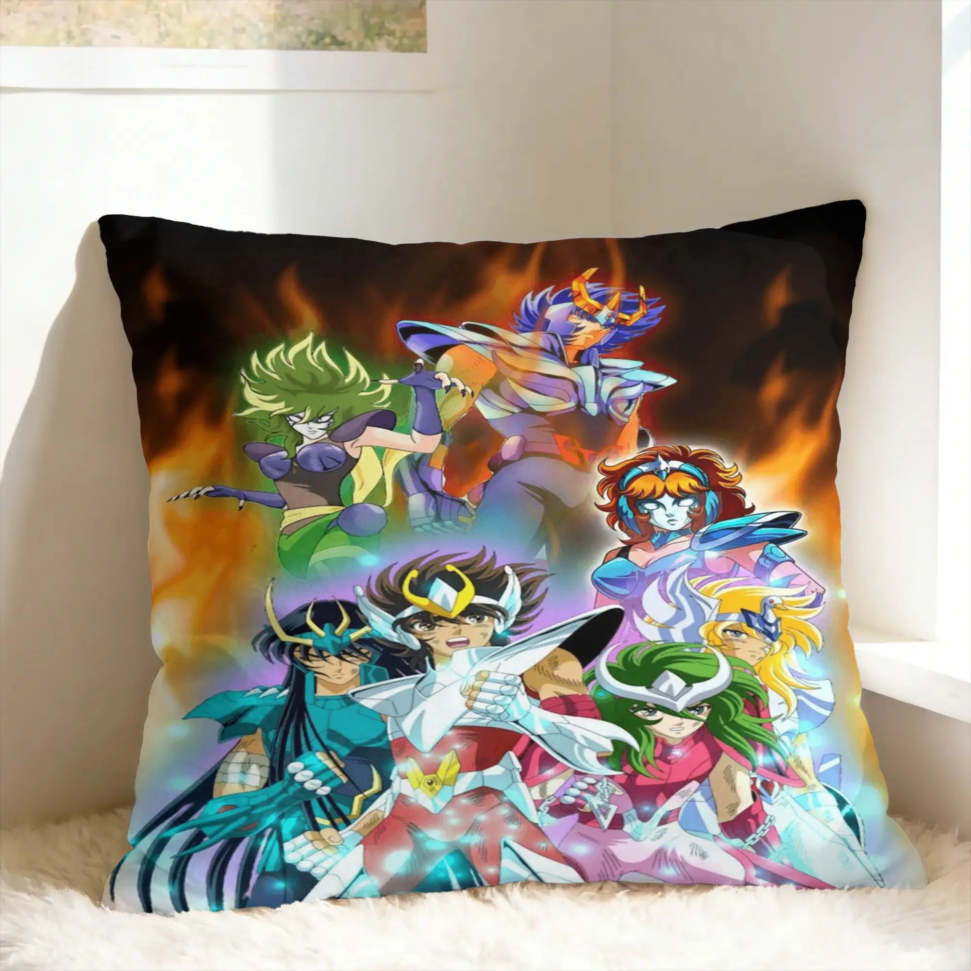 The Knights Pillowcases Saint Seiya Funny Pillow Case For Chair Sofa Home Decor Print Pillow Cover