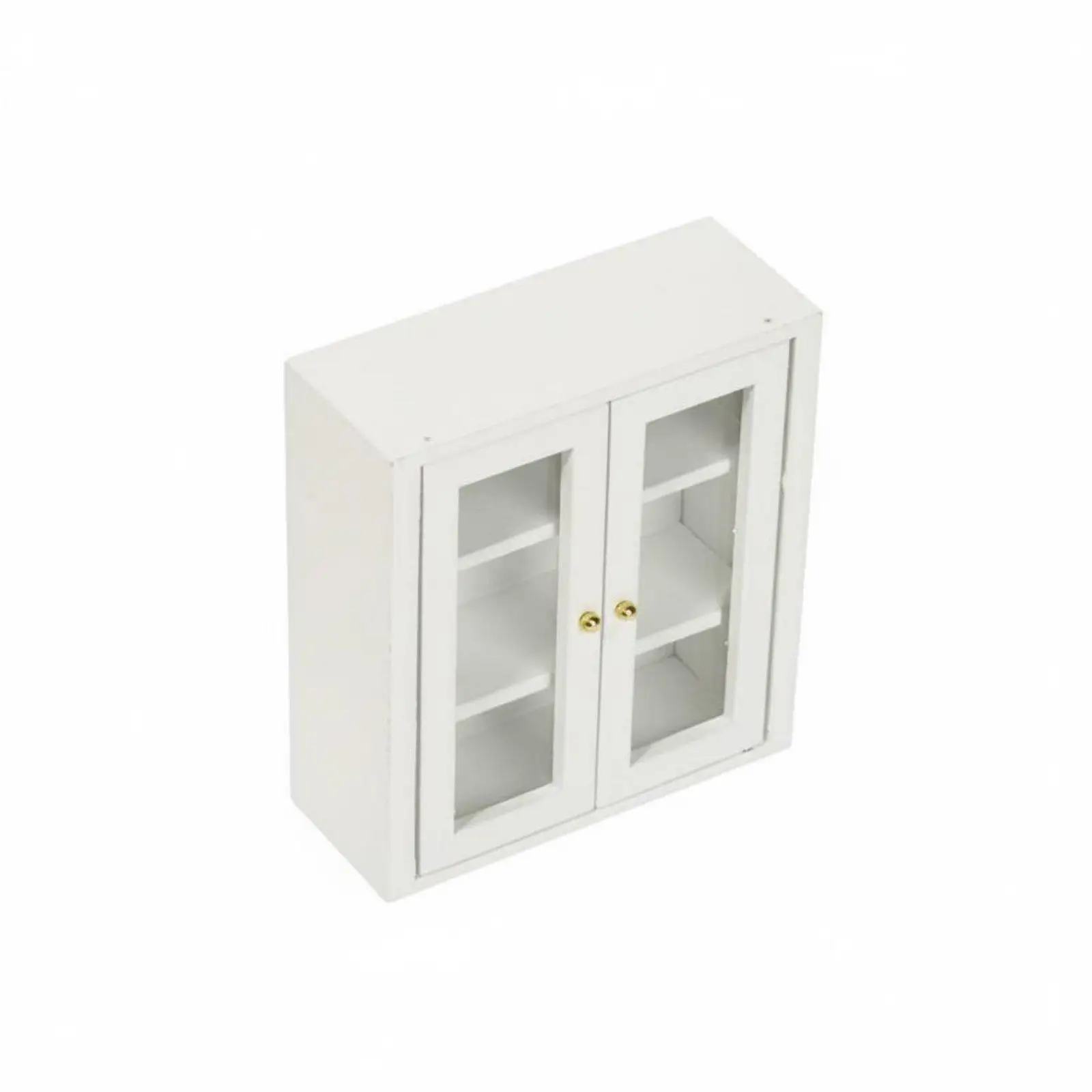1 12 Scale Dollhouse Wall Cabinet with Openable Transparent Doors for Miniature Kitchen Bathroom Storage