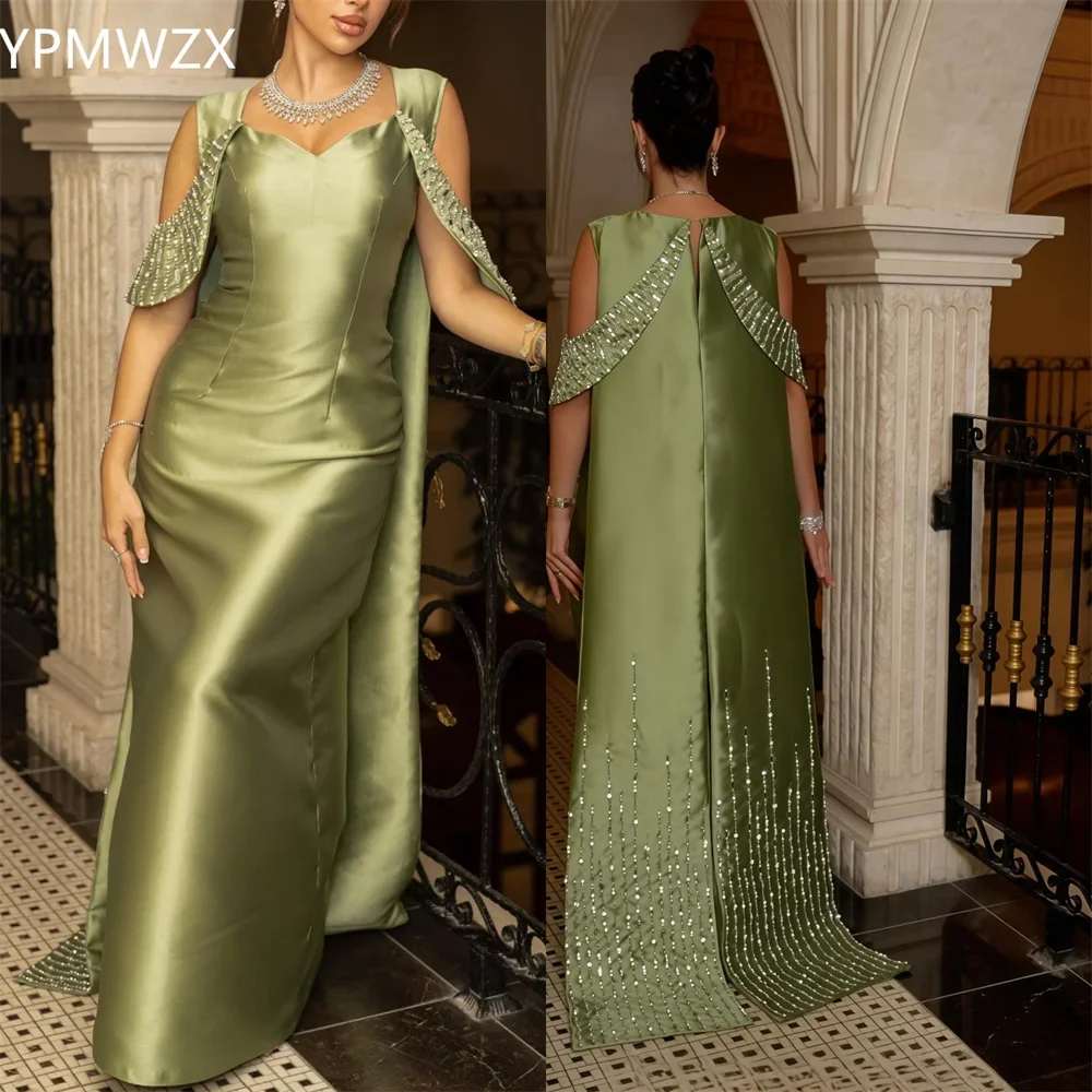 

Customized Party Dress Occasion Prom Gown YPMWZX Asymmetrical Column Floor Length Skirts Sequin Bead Bespoke Dresses E