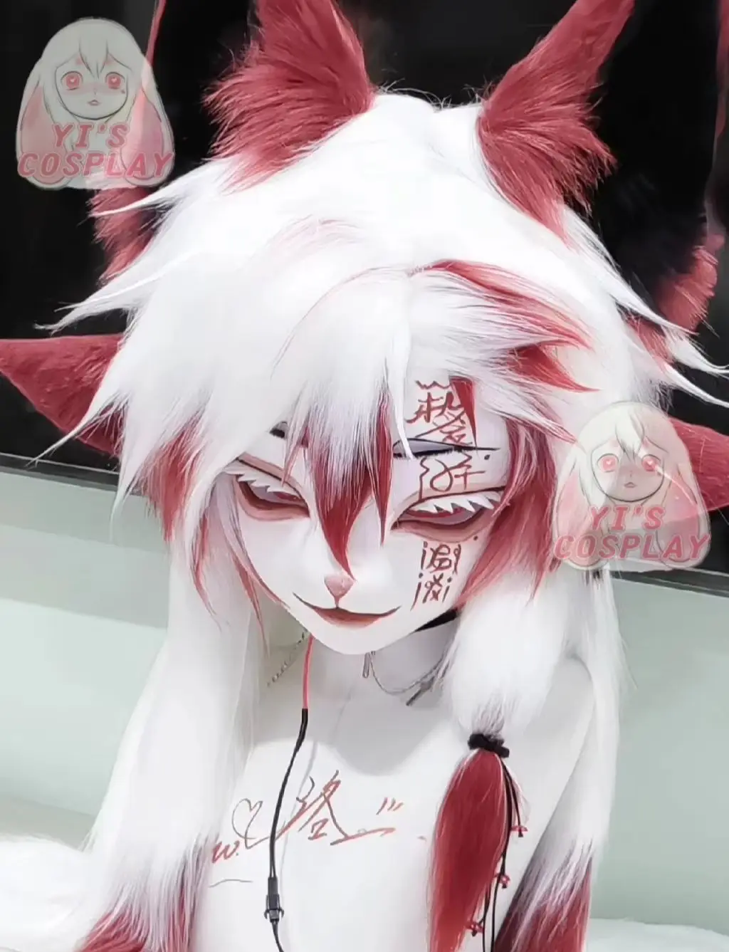 Yis تأثيري مخصص فروي رئيس Kigurumi رئيس تأثيري كيمونو Fursuit اليدوية سماعات الوحش مخصص Fursuit كيمونو رئيس