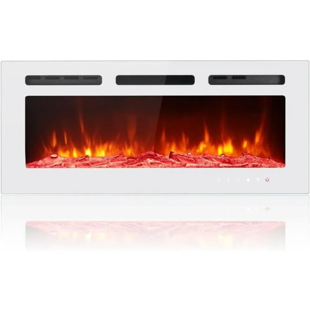 

Electric Fireplace Inserts Freestanding Heater for The Living Room Floating Fireplace with 12 LED Colors with Logset and Stones