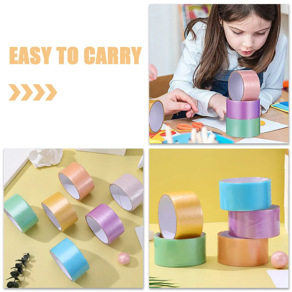 Bright Colored Sticky Ball Tapes 6 Rolls Easy Apply Remove DIY Projects Creative Crafting Accessory Tape Ball Sticky