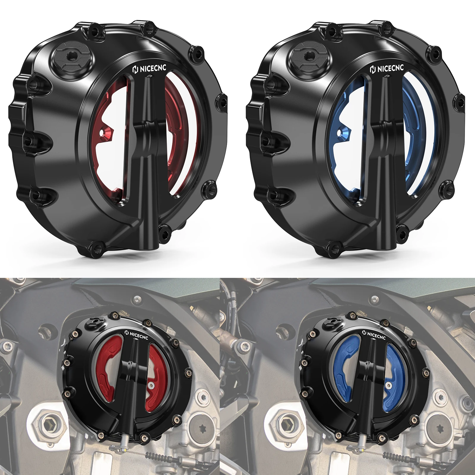 Motorcycle Transparent Engine Clutch Cover for BMW S1000RR 2019-2024 S1000R 2022-2024 S1000XR M1000RR 2021-2024