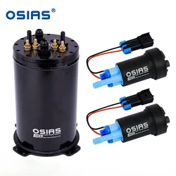 Aluminum 2.6L / 2.8AN fuel surge tank for Twin Walbro 460 fuel pump -