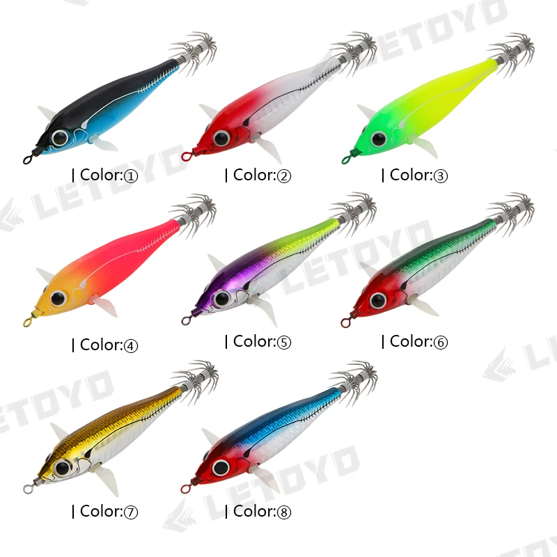 LETOYO 6g 73mm 10g 90mm floating sutte luminous squid jig fishing lure Cuttlefish bait squid fishing RIG sea fishing tool