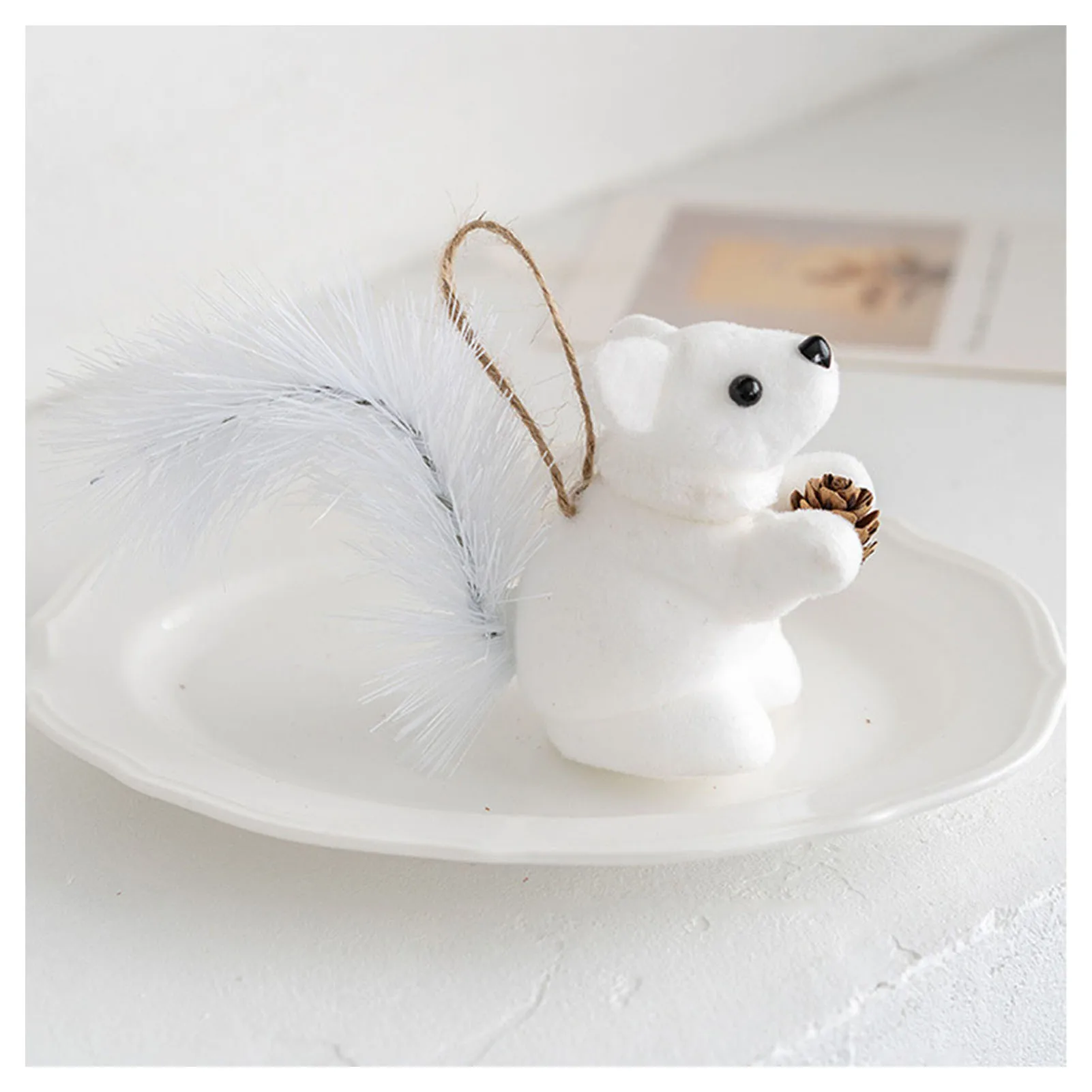 Squirrel Christmas Ornaments Flocking Simulation Squirrel Ornaments Gift for Friends Family Members