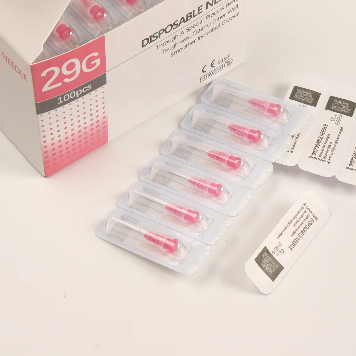 100/500pcs 29G 13mm Disposable Piercing Needle 13mm Syring Small Painless Needles Injection Eyelid Tool Parts