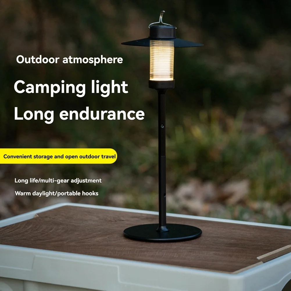 A72Z Outdoor Camping Desktop Atmosphere Light Portable Camping Decorative Lights Retro Camp Tent Light Hanging Lamp B