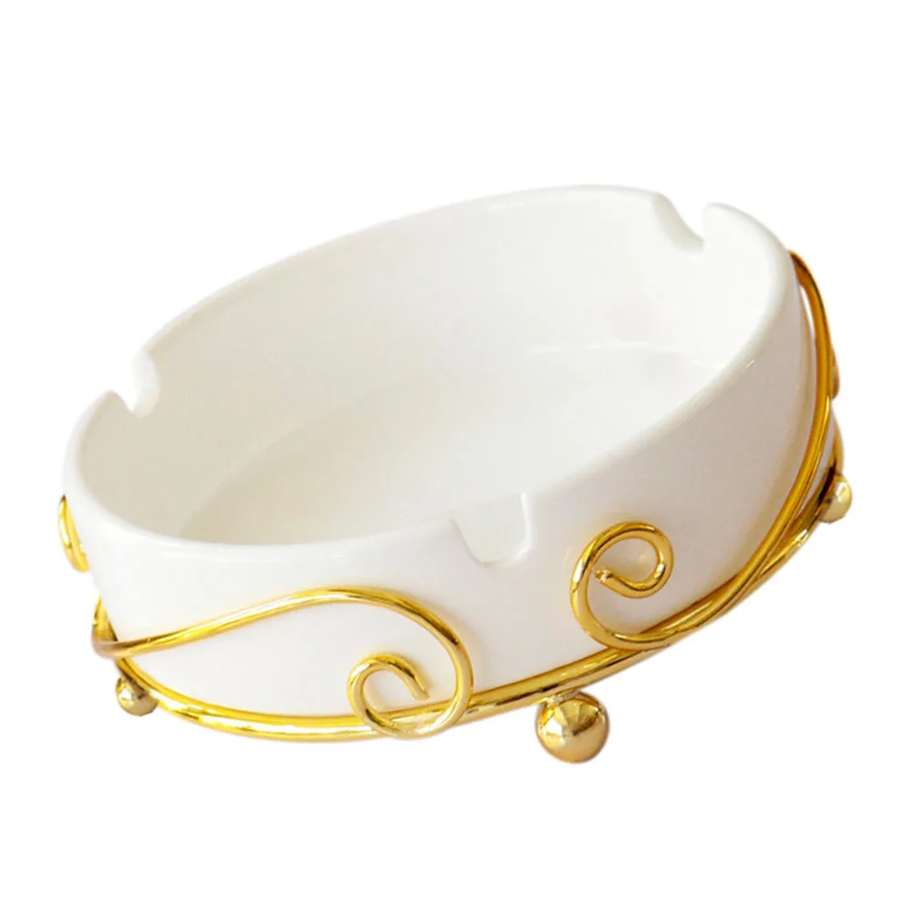 

Ashtray Ornament Simple Restaurant Ceramic Cigarette Butt Container Home Use Desktop Delicate