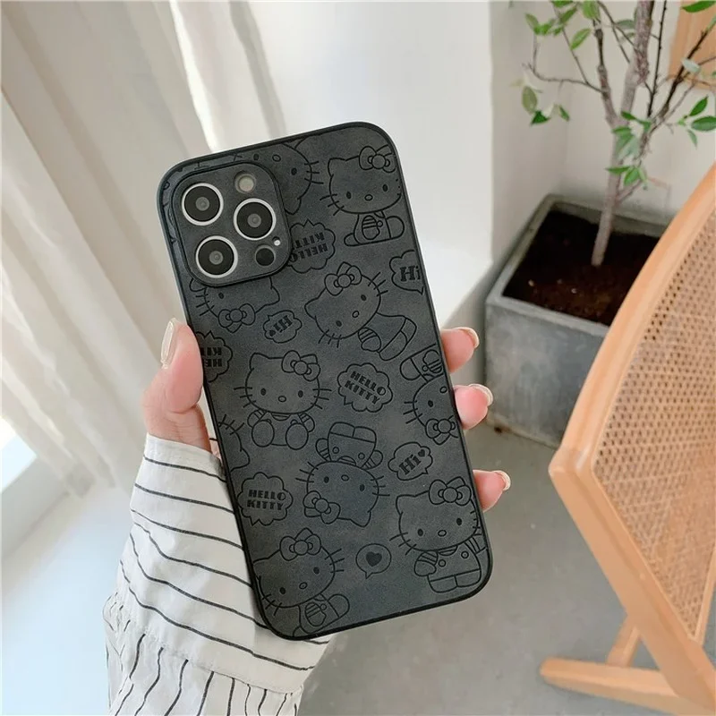 Hello Kitty Slim PU Leather Phone Case for IPhone 13 12 11 Pro XS Max XR Ultra Thin Phone Case Cover for Iphone 13 Promax Shell