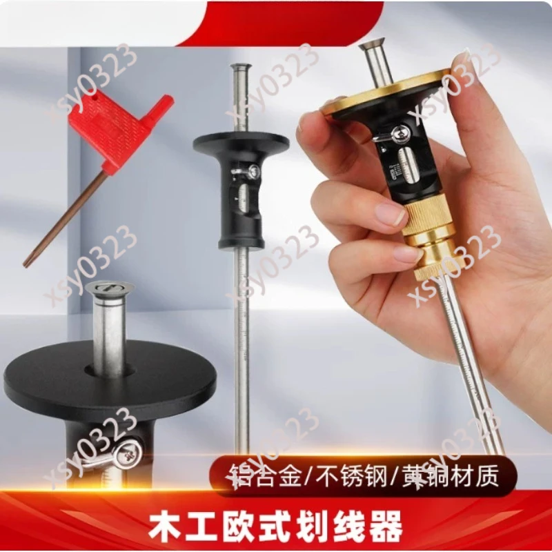 Fine Tune Wood Marking Gauge, High Precision Scribing Tool with Carbide Cutter for Mortise Work