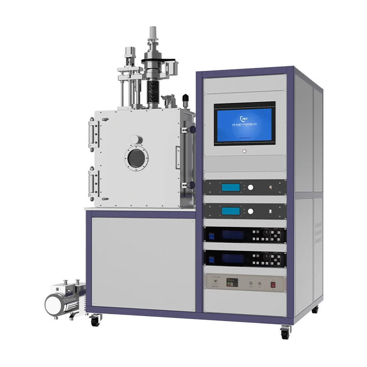 Downward-mounted four-target magnetron sputtering coater for semiconductor films