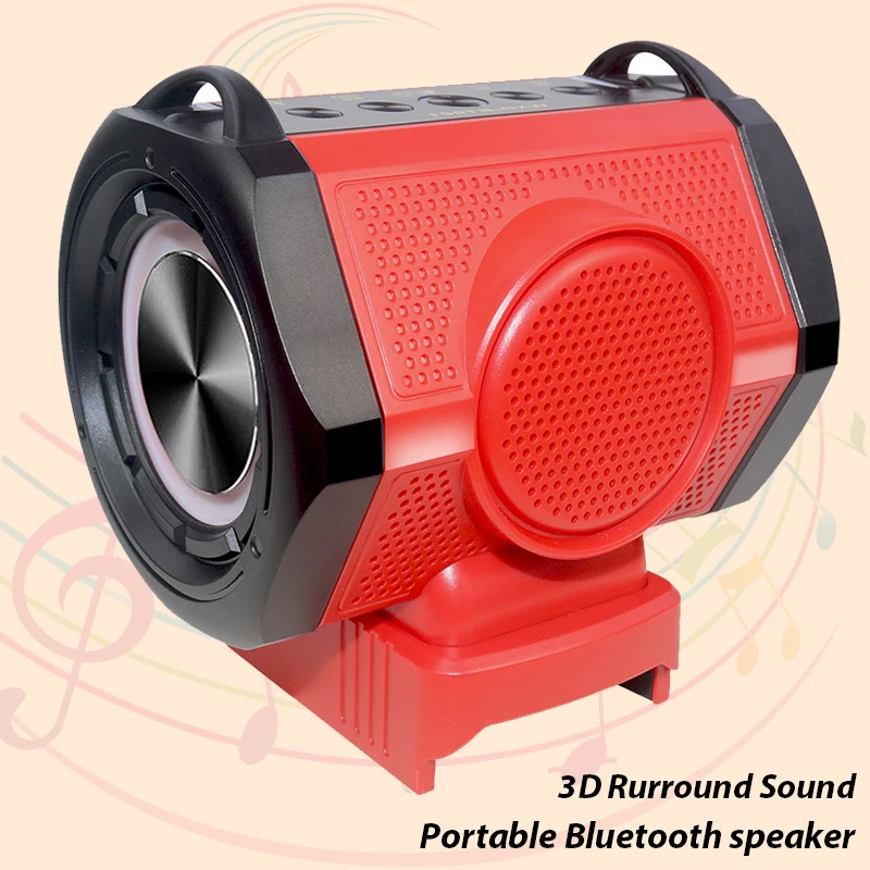 Portable Bluetooth Speaker Stero Player Cordless Loudspeaker Amplifier for Milwaukee 18V Li-ion Battery With USB Party Outdoor