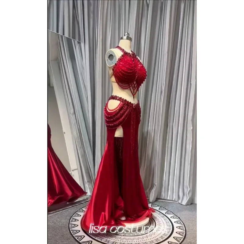 Customized Belly Dance Costumes Eastern Indian Egyptian Performance Dress Bra Long Skirt Indian Clothes Women