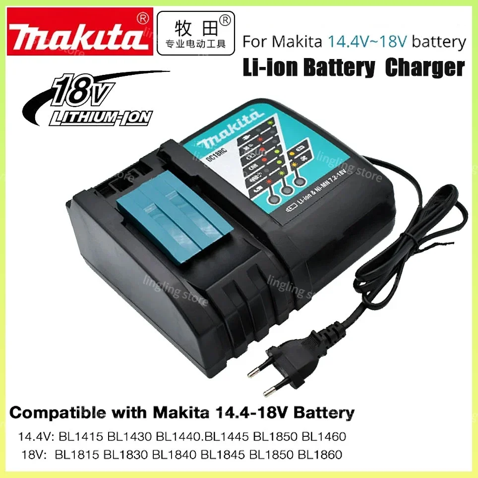 

Makita DC18RC Li-ion Battery Charger 2A Charging Current for Makita 14.4V 18V BL1830 Bl1430 DC18RC DC18RA Power tool + USB port