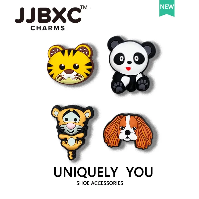 JJBXC CHARM Shoe Accessories Panda DIY Cartoon Jewelry Shoe Flower DIY Fashion Shoe Decorations Suitable for cross Shoes