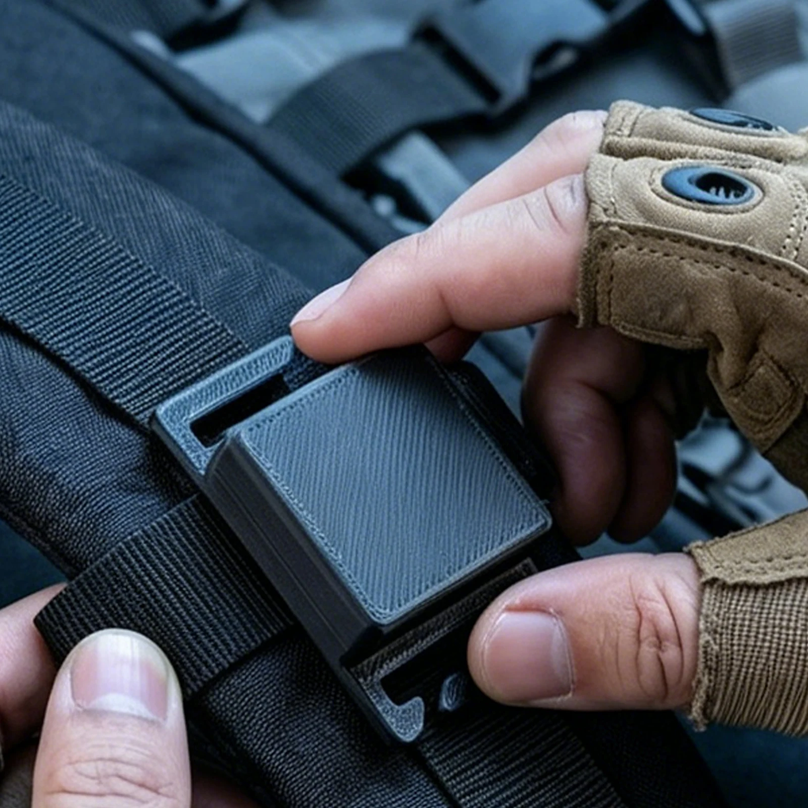 Walkie Talkie Holster for Backpack Anti Slip Two Way Radio Mount Outdoor Walkie Talkie Mount for EDC Techwear Backpack Accessory