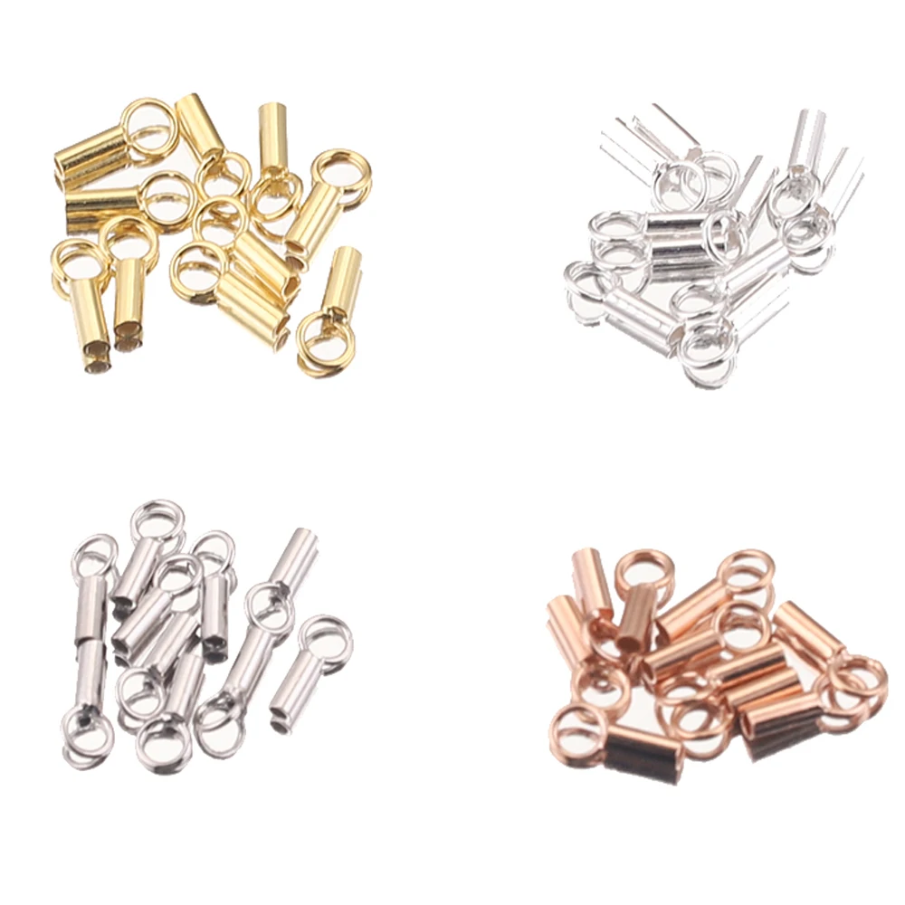 10pcs/lot 925 Sterling Silver End Caps Clasps Dia 1mm for DIY Leather Bracelet Jewelry Necklace Making Findings Accessories