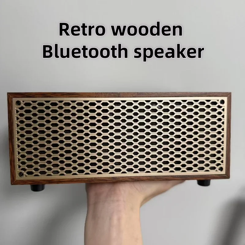 素晴らしい低音高忠実度ステレオサラウンドサウンドレトロ木目調 Bluetooth スピーカー FM/AM ワイヤレスポータブルラジオ TWS スピーカー