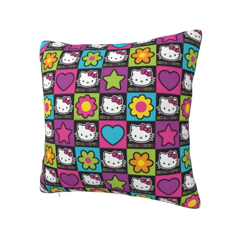 Cartoon Cat Hello Kitty Cushion Cover 45x45 Cm Soft Polyester Throw Pillow Case For Sofa Car SeatHome Decoration Pillowslip