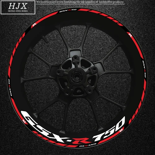 Pegatina de borde grueso, cubo de rueda a rayas, calcomanía reflectante Gsx750r, adecuada para Suzuki Gsxr750, marca de modificación de llanta de motocicleta
