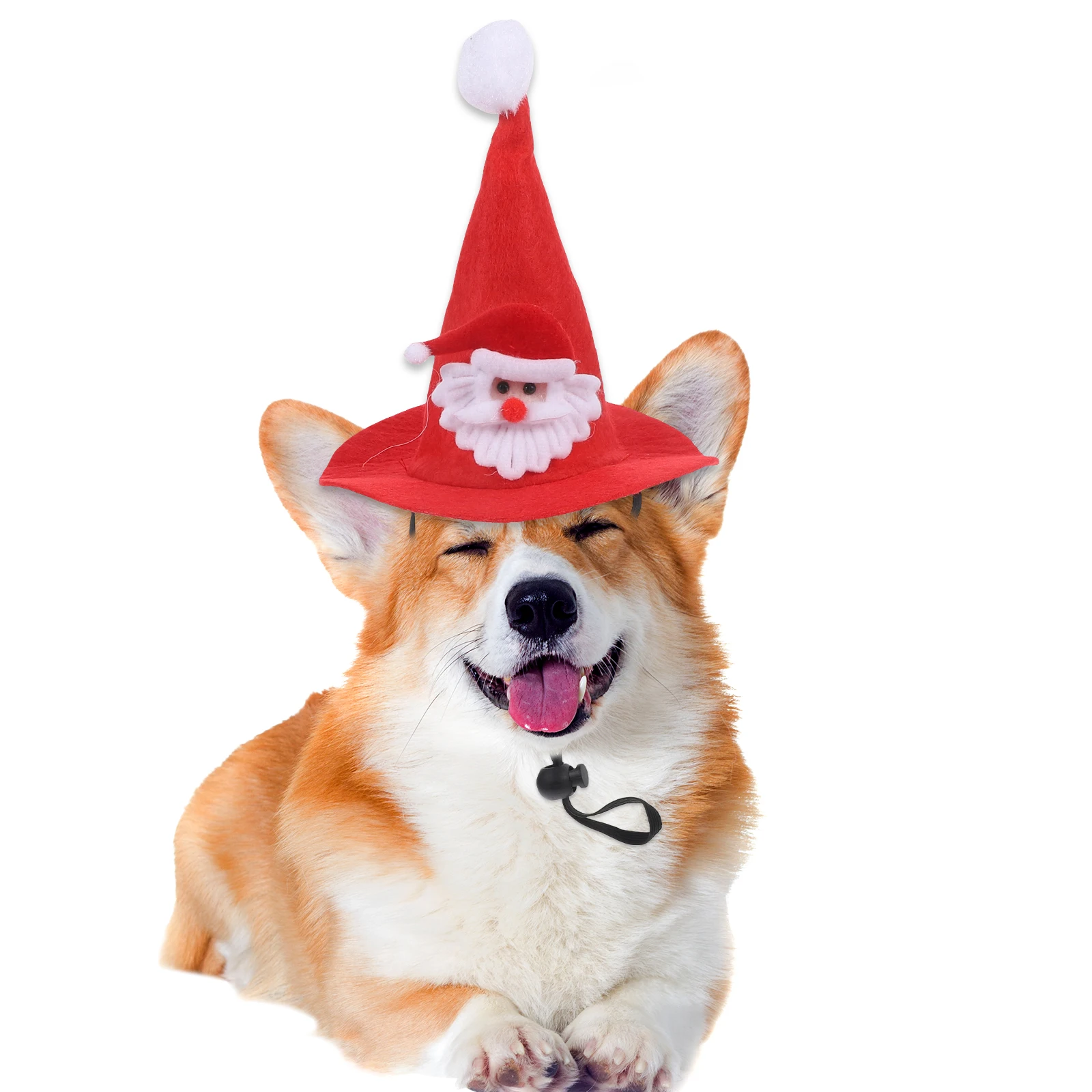

Christmas Pet Adorable Dog Decor Pet Headgear Puppy Claus Cartoon Soft Non Fade Tear Resistant Safe Photos Gift