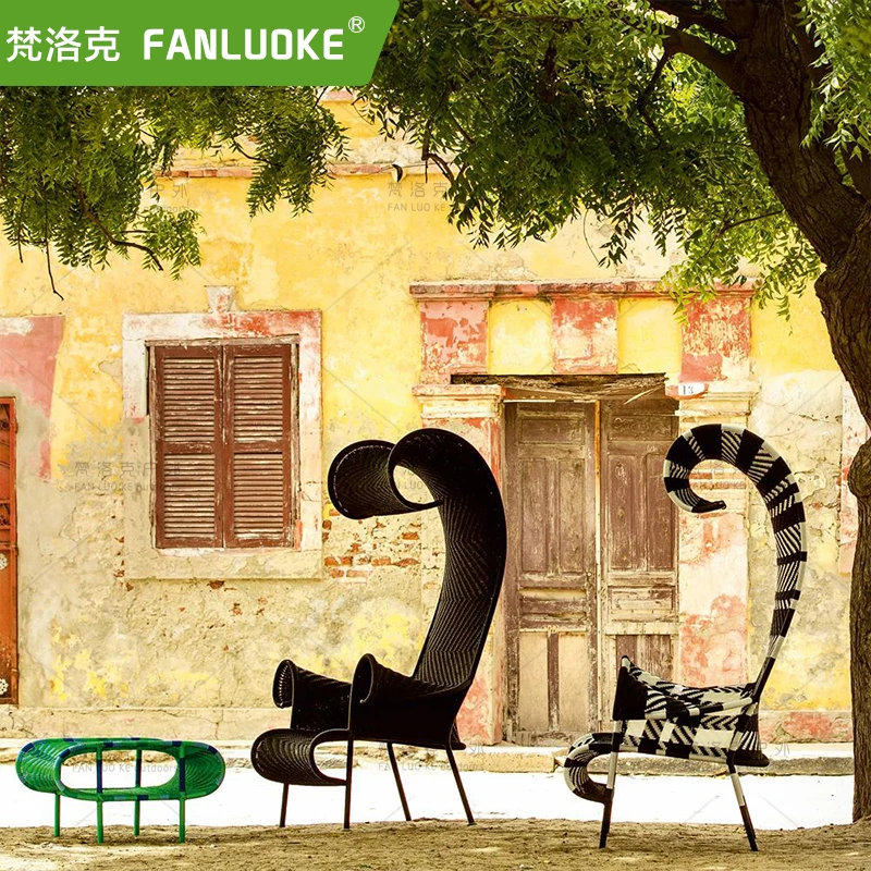 Outdoor rattan chair sofa leisure rattan sofa combination rattan art furniture B & B sales department garden landscape